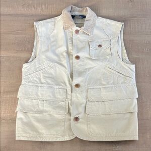 Vintage Polo Ralph Lauren Tan and Corduroy Utility Hunting Fishing Vest